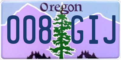 OR license plate 008GIJ