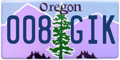 OR license plate 008GIK