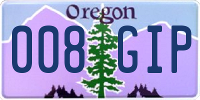 OR license plate 008GIP
