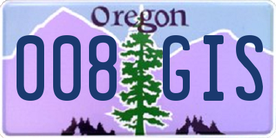 OR license plate 008GIS