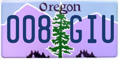 OR license plate 008GIU