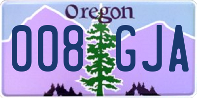 OR license plate 008GJA