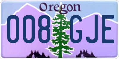 OR license plate 008GJE