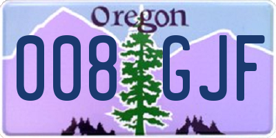 OR license plate 008GJF