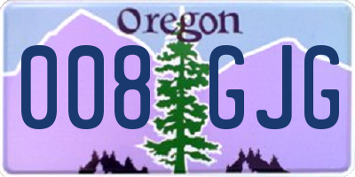 OR license plate 008GJG