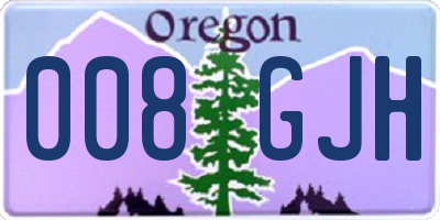 OR license plate 008GJH