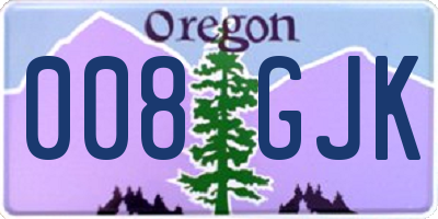 OR license plate 008GJK