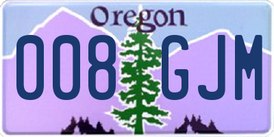 OR license plate 008GJM