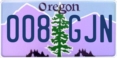 OR license plate 008GJN