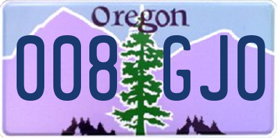 OR license plate 008GJO