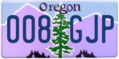 OR license plate 008GJP