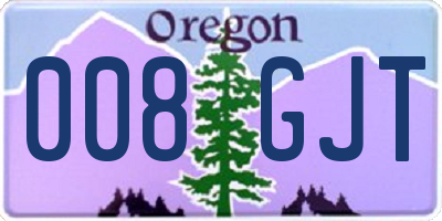 OR license plate 008GJT