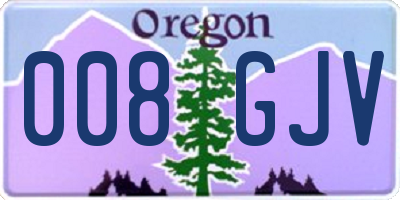 OR license plate 008GJV
