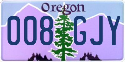 OR license plate 008GJY