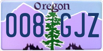 OR license plate 008GJZ