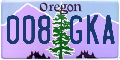OR license plate 008GKA