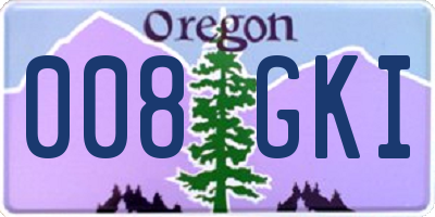 OR license plate 008GKI