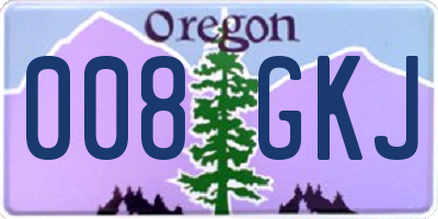 OR license plate 008GKJ