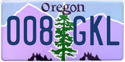 OR license plate 008GKL
