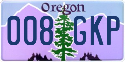 OR license plate 008GKP