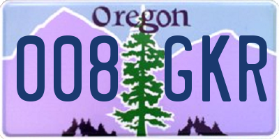 OR license plate 008GKR