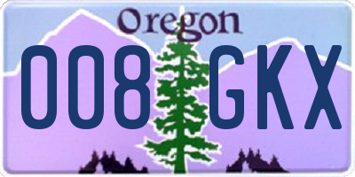 OR license plate 008GKX