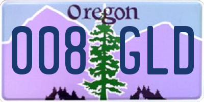 OR license plate 008GLD