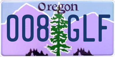 OR license plate 008GLF