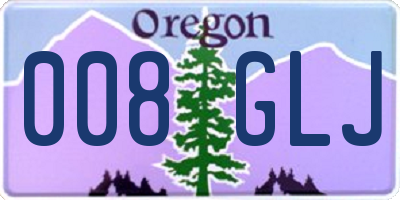 OR license plate 008GLJ