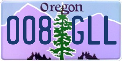 OR license plate 008GLL