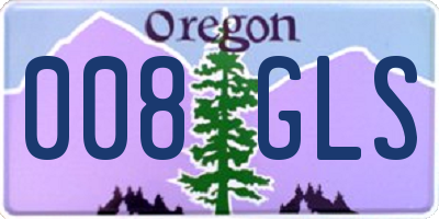 OR license plate 008GLS