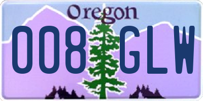 OR license plate 008GLW