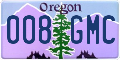 OR license plate 008GMC