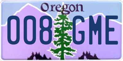 OR license plate 008GME