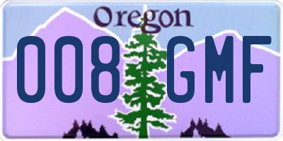 OR license plate 008GMF