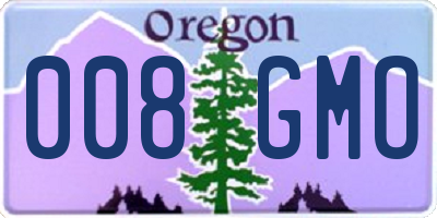 OR license plate 008GMO