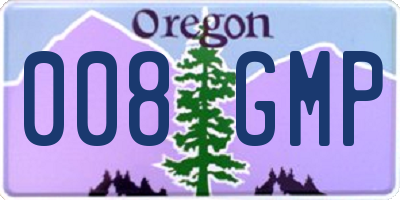 OR license plate 008GMP