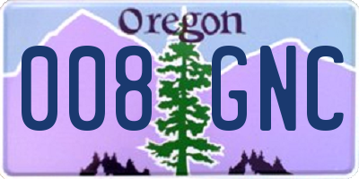 OR license plate 008GNC