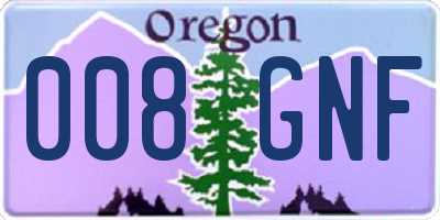 OR license plate 008GNF