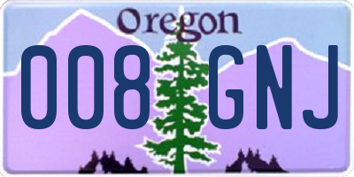 OR license plate 008GNJ