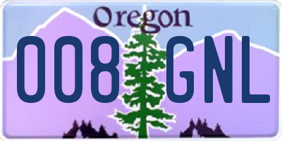 OR license plate 008GNL