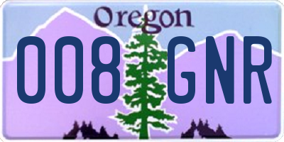 OR license plate 008GNR