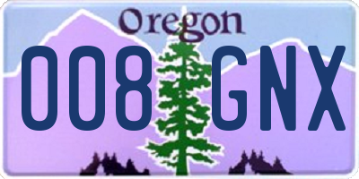 OR license plate 008GNX