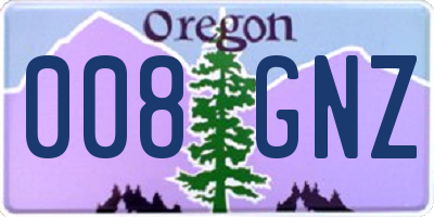 OR license plate 008GNZ