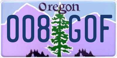 OR license plate 008GOF