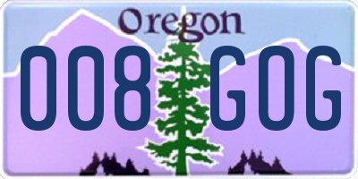 OR license plate 008GOG