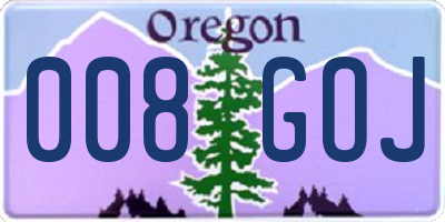OR license plate 008GOJ