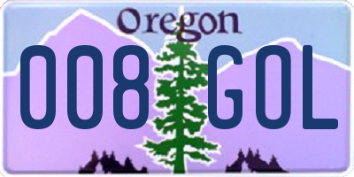 OR license plate 008GOL