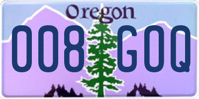OR license plate 008GOQ