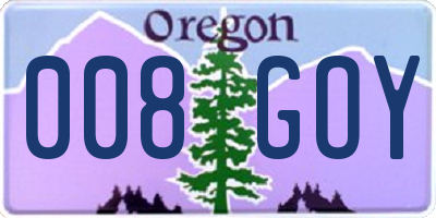 OR license plate 008GOY